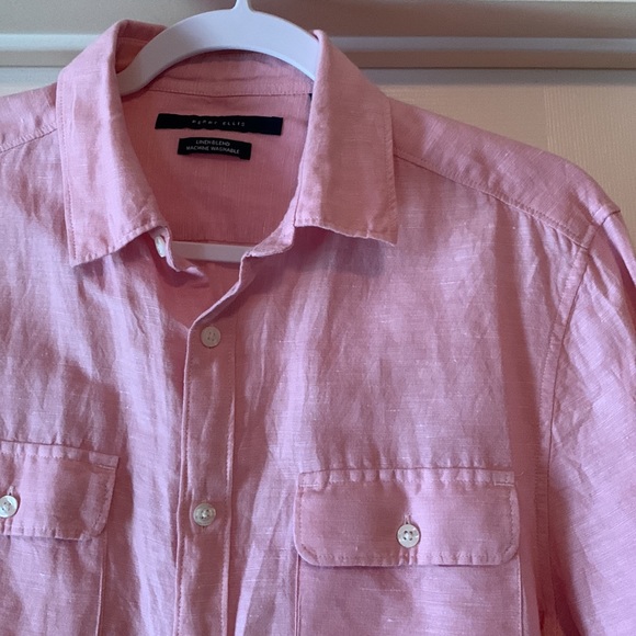 Pink Linen Blend Button Down - Picture 2 of 8